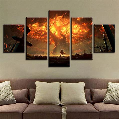 World Of Warcraft Character Gaming 5 Panel Canvas Art