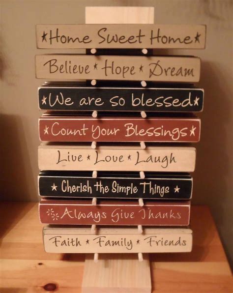 12 Primitive Country Inspirational Engraved Wood Signs Assorted