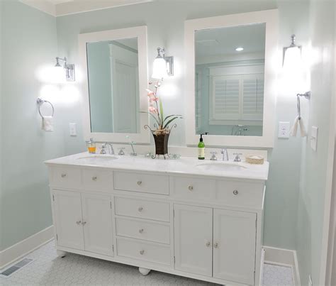 Alternatively, you can buy a wider profile single sink vanity that has a large sink or. White Vanity with White mirrors - Traditional - Bathroom ...