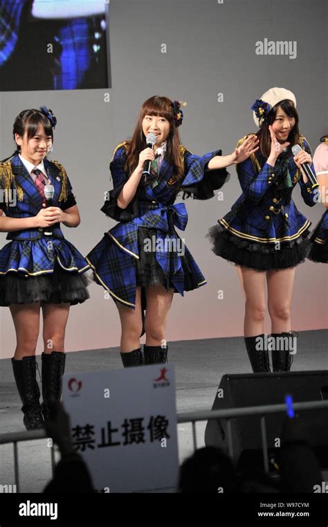 Members Of Japanese Female Idol Group Akb48 Are Pictured At Their
