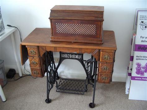 Antique 19th Century Singer Sewing Machine Treadle Table
