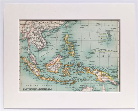 C 1900 Antique Map Malaysia Indonesia East Indian Etsy
