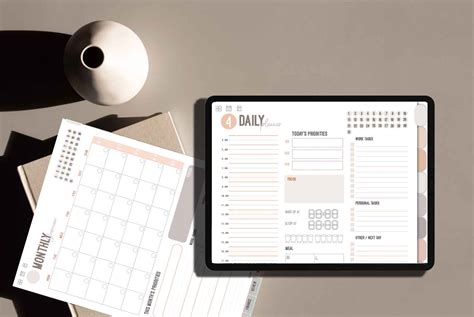 Digital Planner Stationery On The Table
