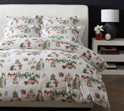 Beary Christmas Organic Percale Duvet Cover Pottery Barn