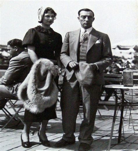 Actor Buster Keaton And His Wife Deauville 1934