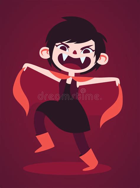 Cute Vampire Girl Making A Scary Pose Stock Vector Illustration Of