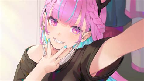 Wallpaper Id 123583 Anime Girls Pink Hair Minato Aqua Hololive Virtual Youtuber Anime