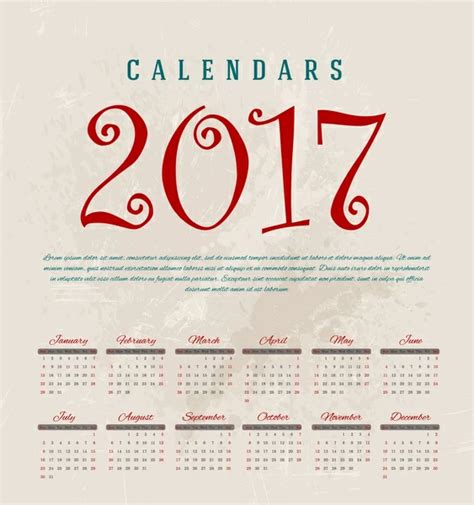 Calendar For 10 Years Vectors Graphic Art Designs In Editable Ai Eps