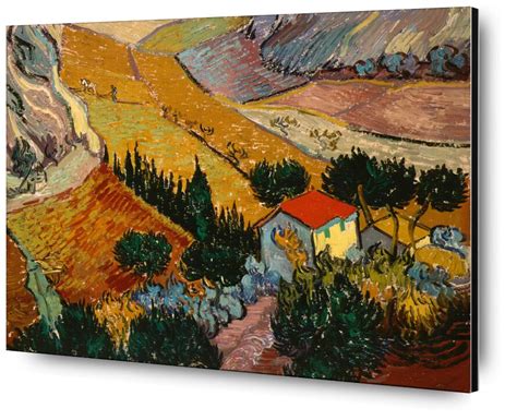 Landscape With House And Ploughman Vincent Van Gogh Aluminum