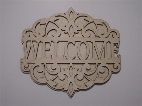 Welcome Sign Wood Shape Laser Cut Ready To Paint Woodcraft