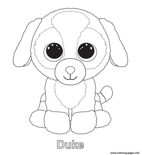 Duke Beanie Boo Coloring Page Printable