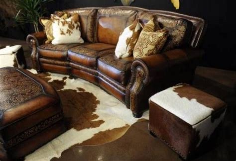 20 Amazing Western Living Room Decors Cowhide Decor Leather Living