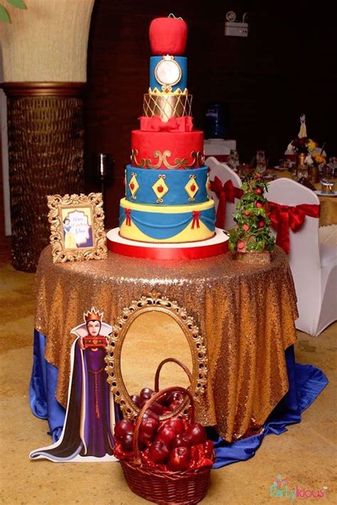 Cake Table From A Snow White And The Seven Dwarfs Birthday Party On Kara