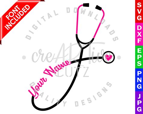 Personalized Stethoscope Svg Personalized Stethoscope Svg File Custom