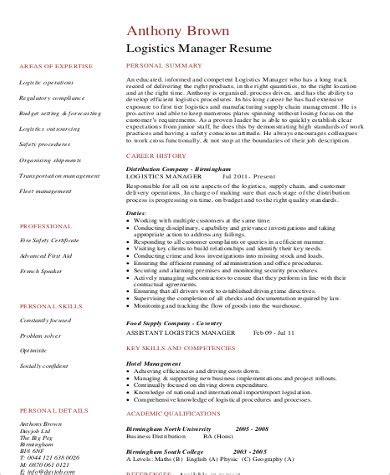 How to format an event planner resume with experience. FREE 9+ Sample Logistics Resume Templates in MS Word | PDF