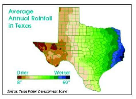 Map Of Texas Rainfall Alissa Madalena