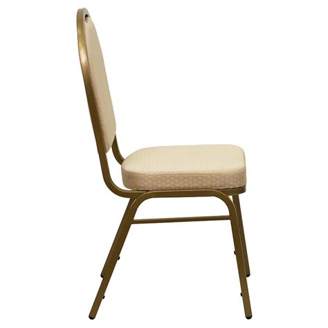 Hercules Series Stacking Banquet Chair Dome Back Beige Gold Dcg