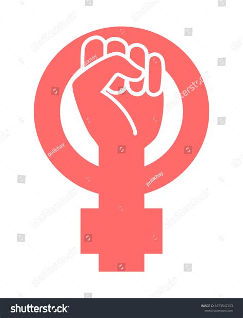 Feminist Sign Womans Fist Protest Symbol Stock Vector Royalty Free 1673547253