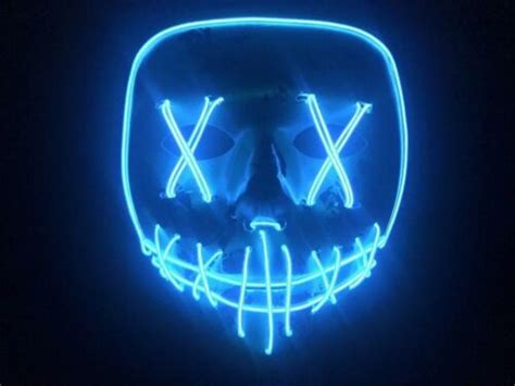 The Purge Movie Light Up Flash Led Wire Smiling Stitched Scary Mask
