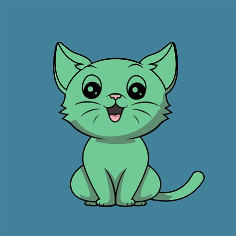 Cute Kitten Cat Illustration 011 Digital Art By Edit Voros Pixels