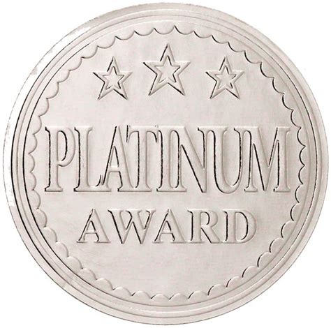 Metallic Platinum Award Sticker 43mm School Merit Stickers