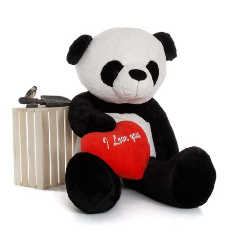 Giant Teddy 5ft Life Size Panda Bear Wi Love You Heart Precious Xiong
