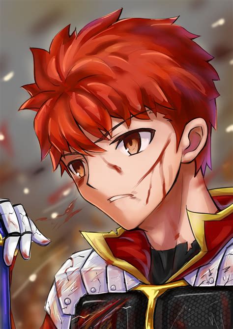An Anime Character With Red Hair And White Gloves