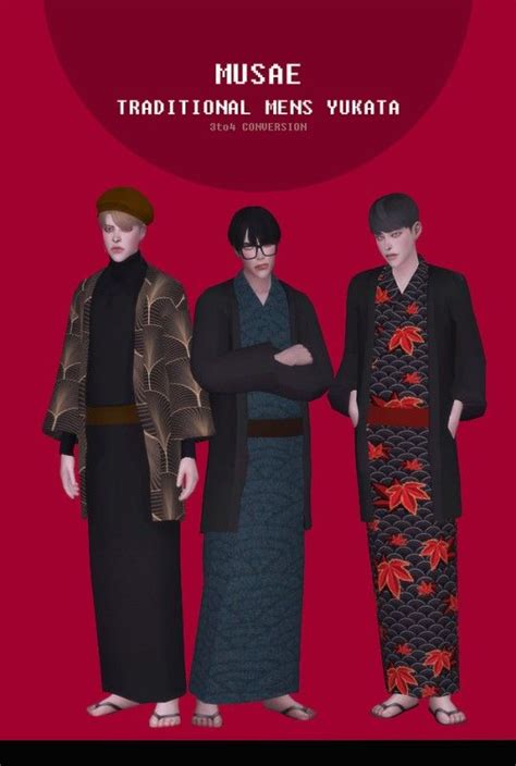 Traditional Mens Yukata For The Sims 4 Sims 4 Mods Sims 4 Game Mods