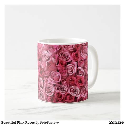 Beautiful Pink Roses Coffee Mug Stunning Carpet Of Romantic Pink Roses