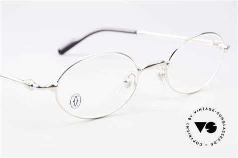 Glasses Cartier Filao Oval Frame Luxury Platinum