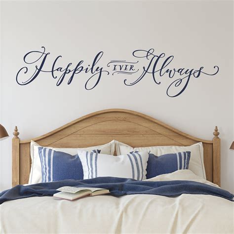 Bedroom Decor Master Bedroom Wall Decal Happily Ever Always Modern Calligraphy Master