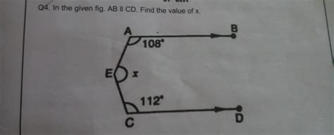 in the figure ab parallel cd find the value of x with proper solved
