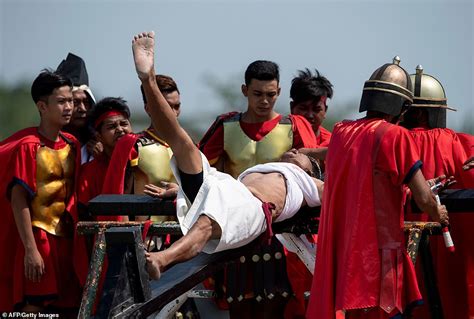 Catholic Devotees Volunteer To Be Crucified As Part Of A Good Friday