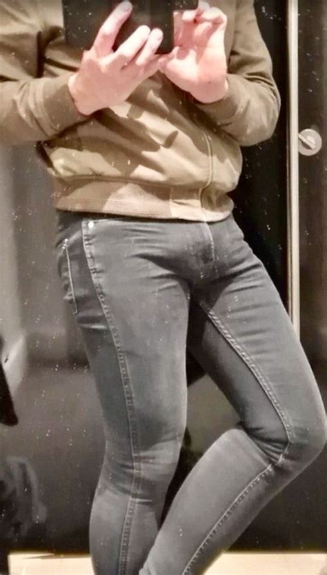 Selfie In Skintight Gray Jeans With Large Bulge Bulge In Jeans His Jeans Und Hot Guys