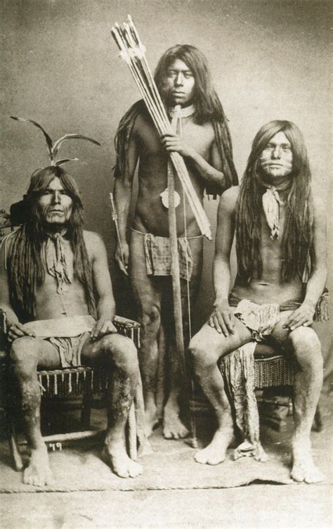 Three Quechan Tribe Native Americans Circa Vintage Photo Print