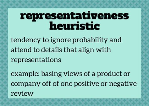 representativeness heuristic #keyterms | Cognitive psychology, Psychology, Positivity