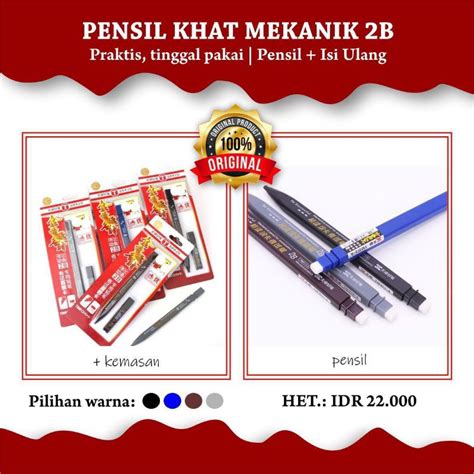 Jual Pensil Khoth Mekanik 2b Plus Refill Isi Ulang Pensil Khath