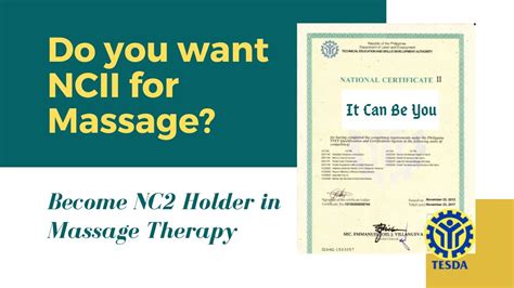 tesda training national certificat 2 for massage therapy nc ii qualification youtube