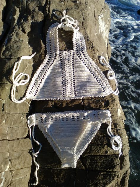 Crochet Bikini Set Jane Crochet Halter Top Crop Top Crochet Bikini