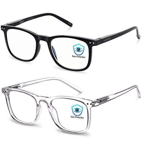 Blue Light Blocking Glasses 2pack Cut Uv400 Computer Reading Glasses For Anti Eyestrain