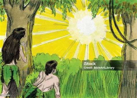God Calls Out To Adam And Eve Stock Photo Download Image Now Eve