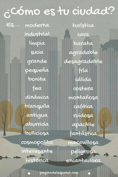 Прилагательные для описания города.. | Hispanismo. Испанский язык ...