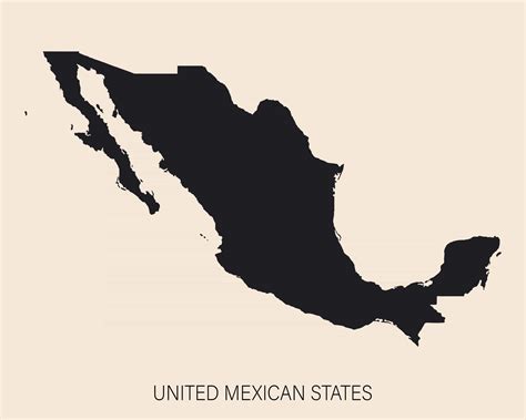 Mapa De México Muy Detallado Con Bordes Aislados En Segundo Plano