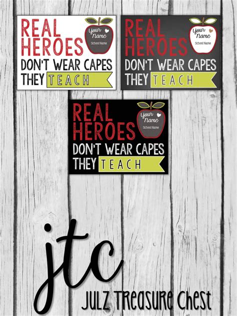Real Heroes Dont Wear Capes They Teach Quote 8x10 Teacher T Sign