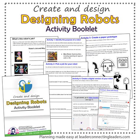 Designing Robots Activity Booklet 4th 5th Grade Leader Connecting