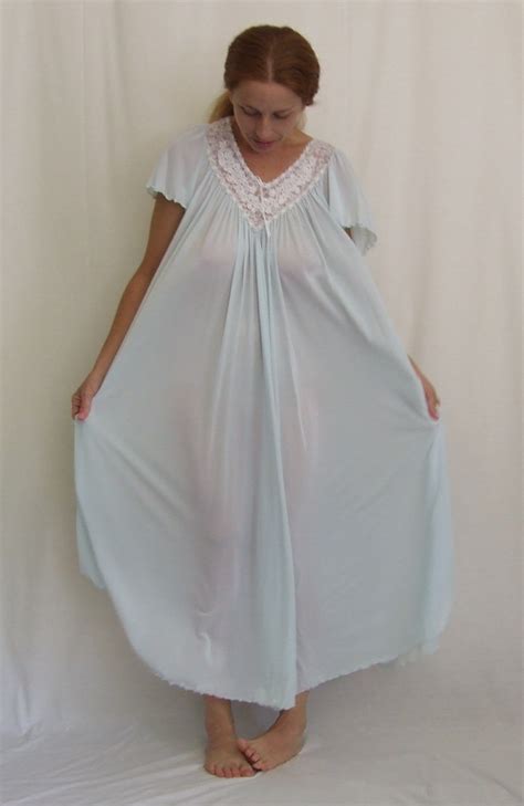 Miss Elaine Pale Blue Short Sleeved Nightgown 1 Miss
