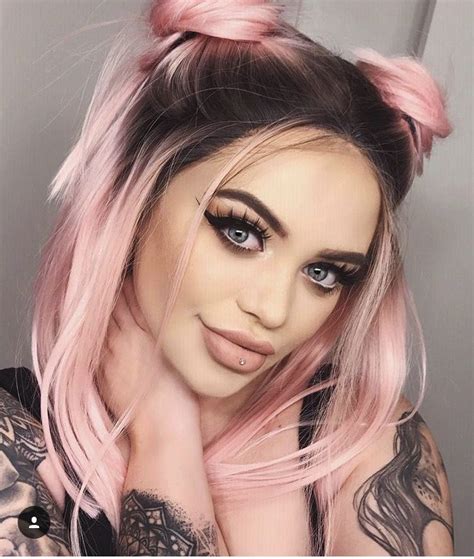 Human Hair Wig Silky Straight Pink Hair In 2020 Hair Styles Pastel