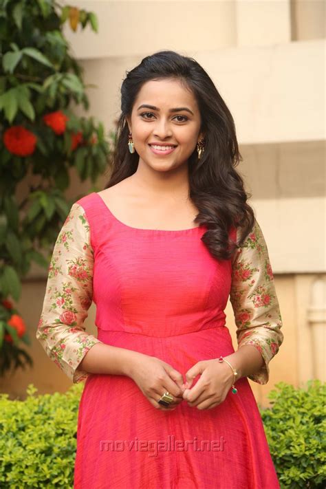 Actress Sri Divya In Red Long Dress Photos New Movie Posters