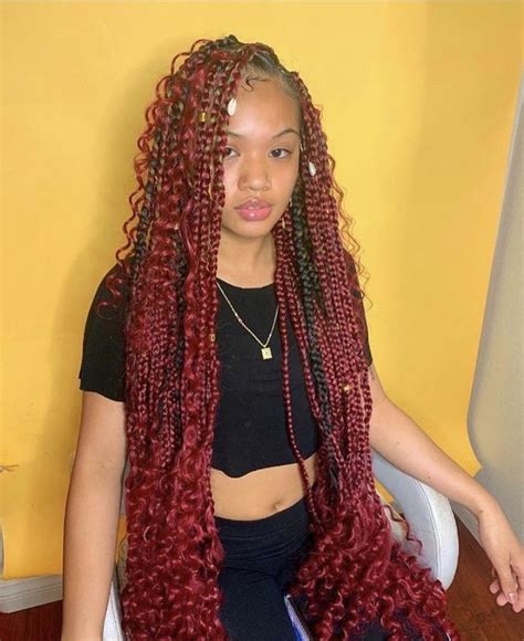 ~ 𝑳𝑼𝑯𝑯𝑩𝑿𝑿𝑩𝒀𝒀𝒀𝒀 🍙 Braids With Weave Braids With Curls Hair Styles