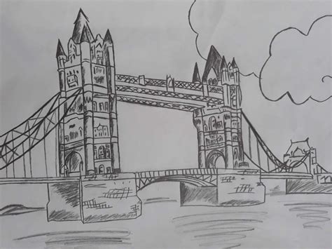 Tower Bridge London Drawing Painting Çizim